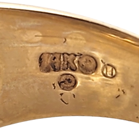 14 Karat Yellow Gold Diamond Pave Wide Band Ring Size 7.75 #19028 - Picture 5 of 8